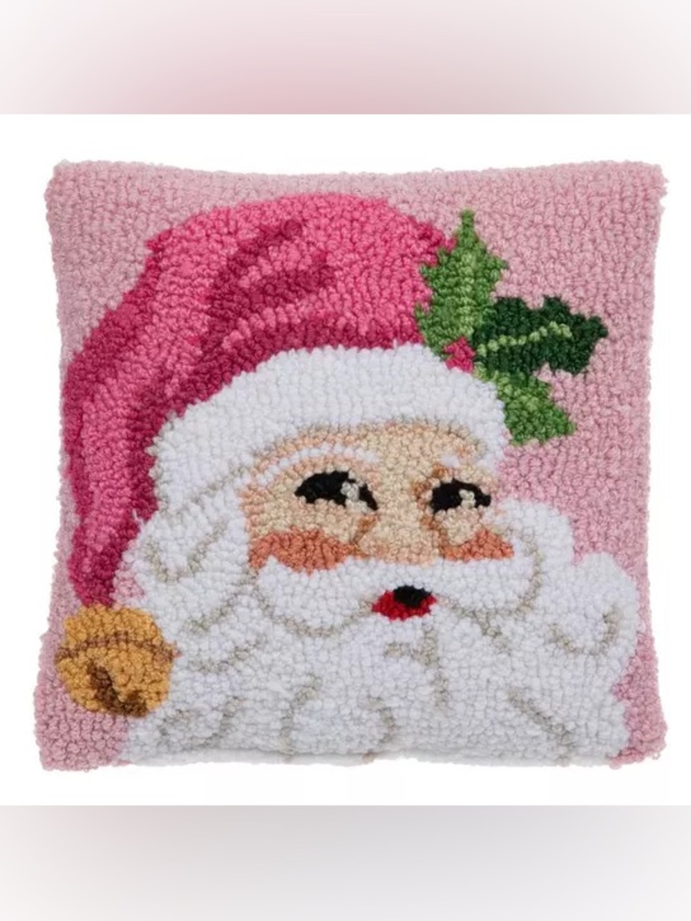 Pink Santa Claus Square Pillow